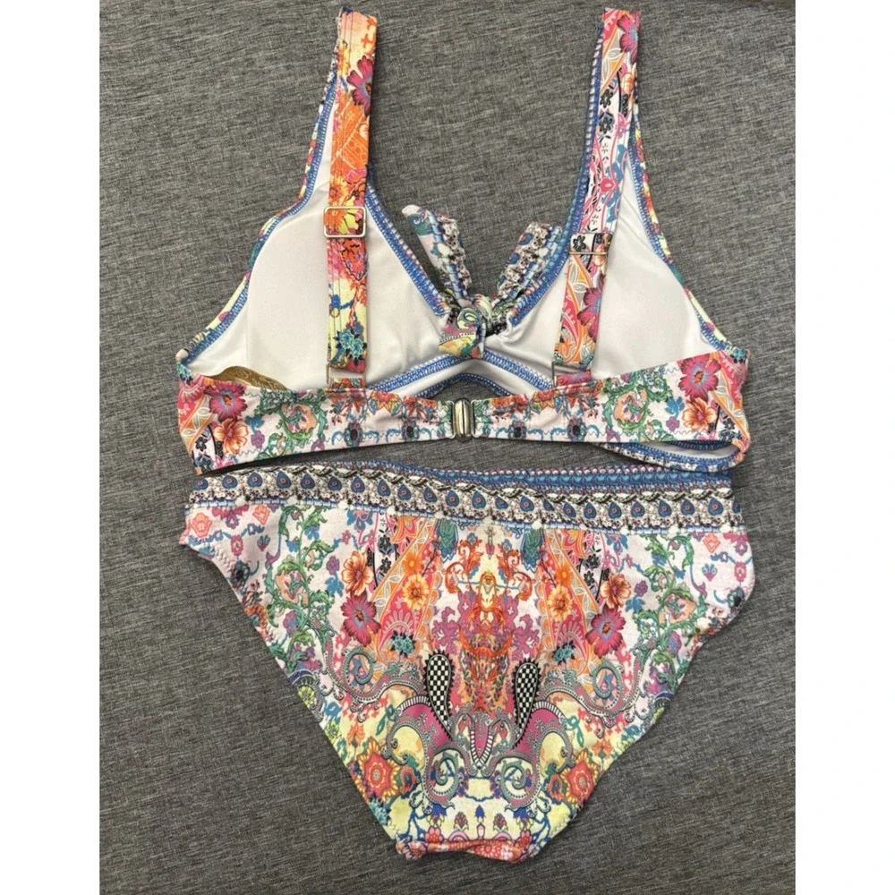 La Moda Clothing Women's Knotted Floral Bikini Set Size Small - Picture 2 of 5